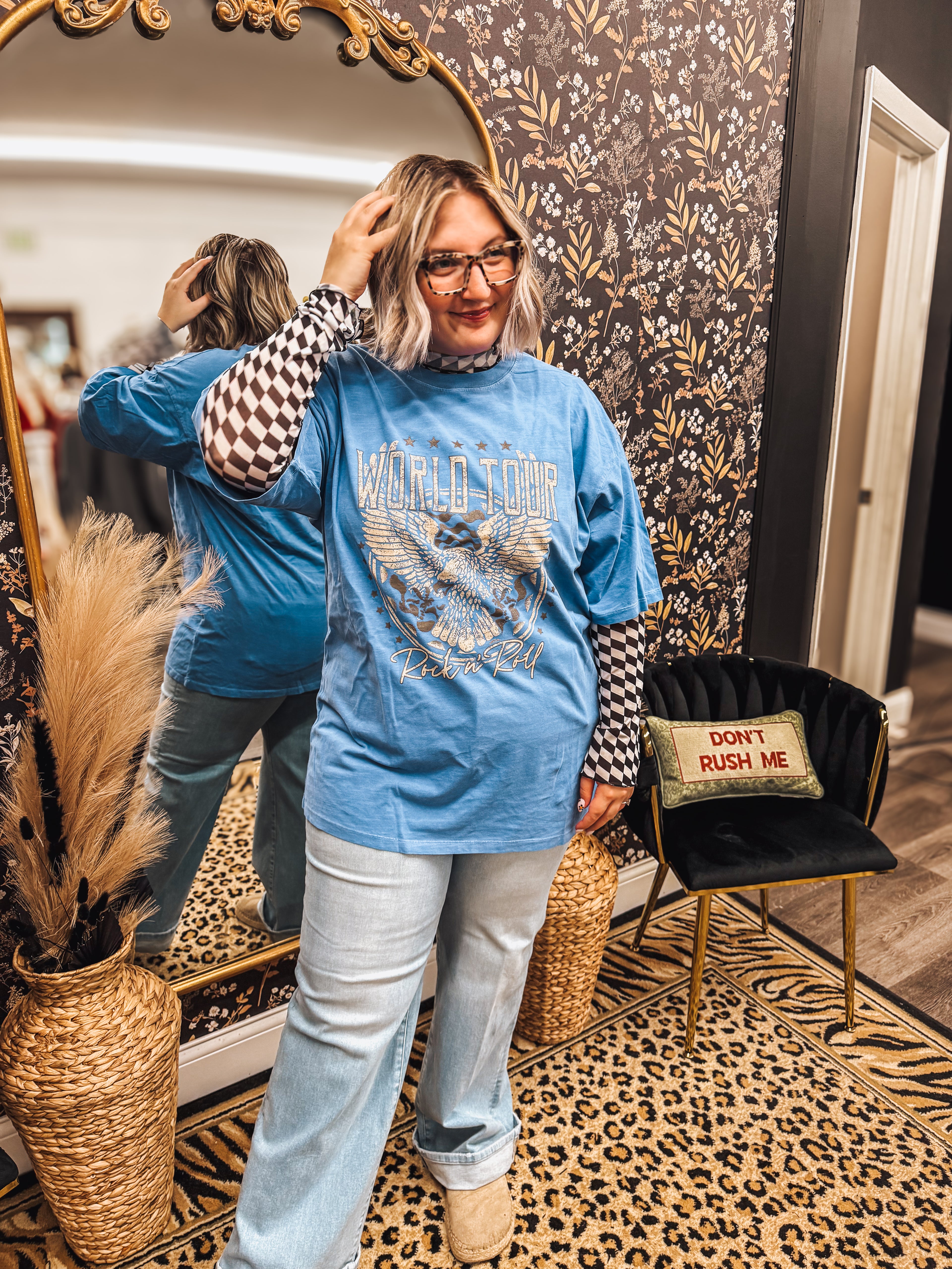 oversized cobalt world tour graphic tee