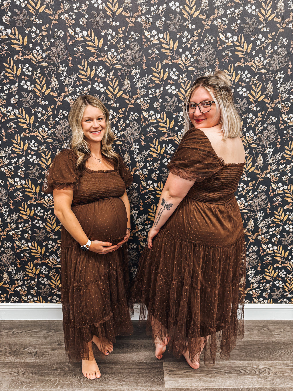 chocolate brown fall midi dress