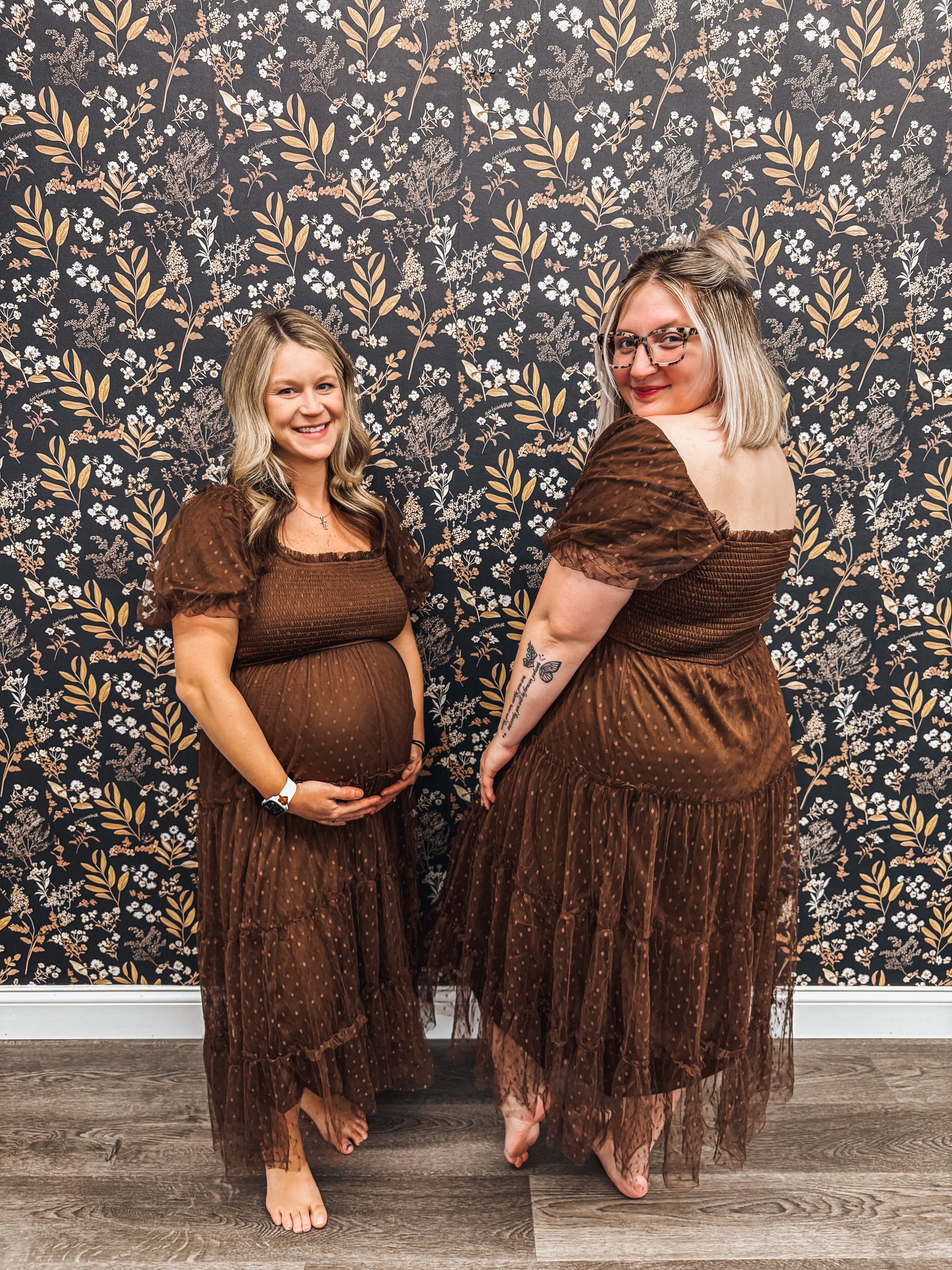 chocolate brown fall midi dress