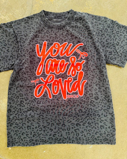 you are so loved leopard tee (ships in 7 days)