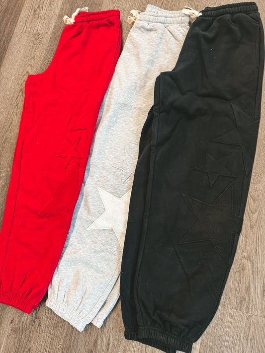 Gameday star embroidery joggers