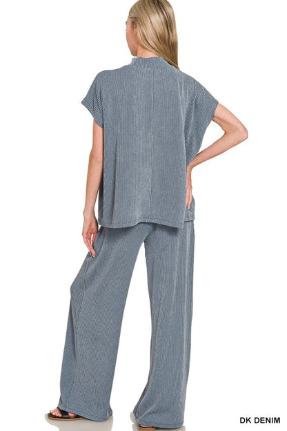 BEST SELLER—ribbed mock neck set (ships in 10/15 days)