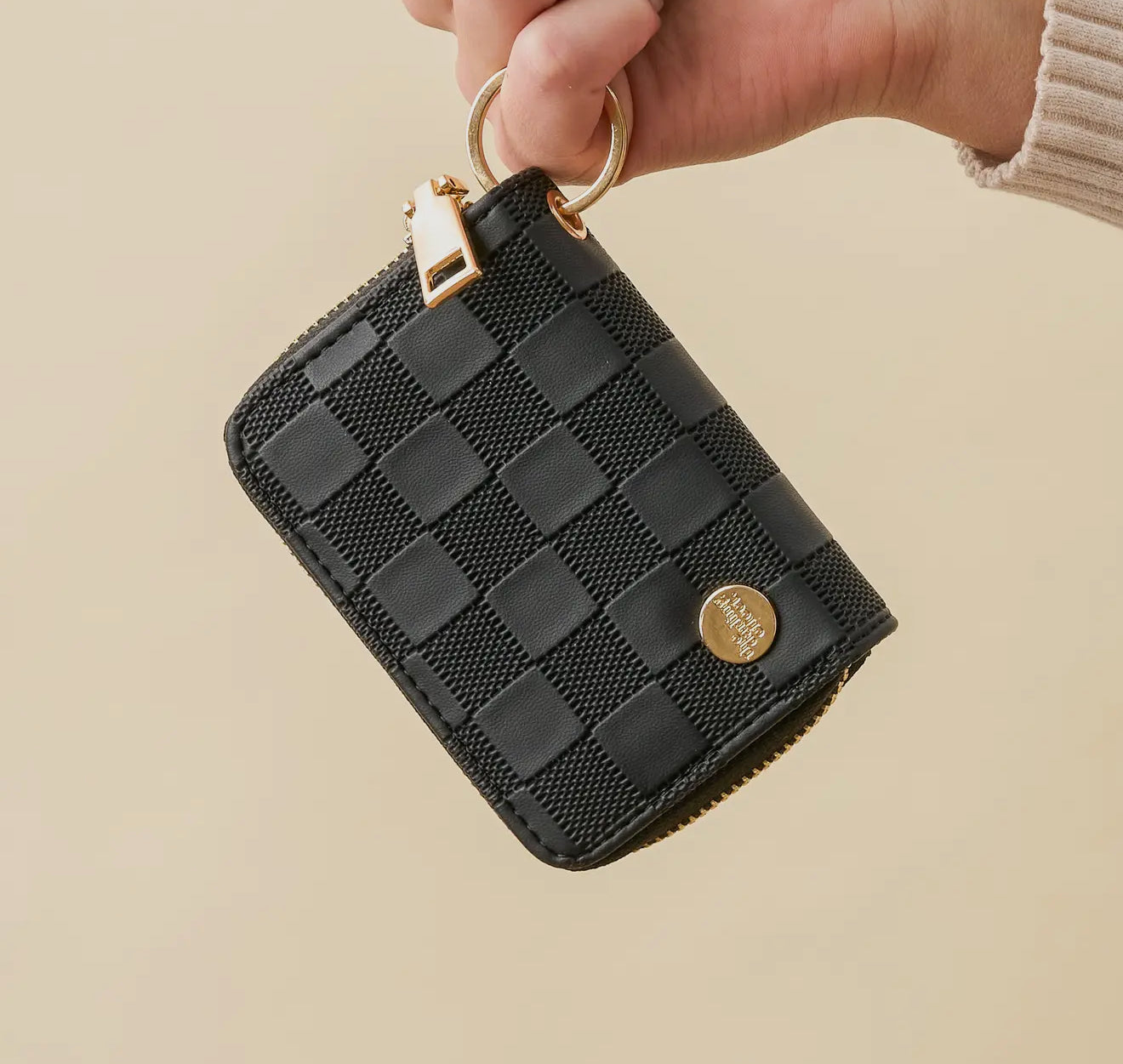 urban check zip around wallet keychain