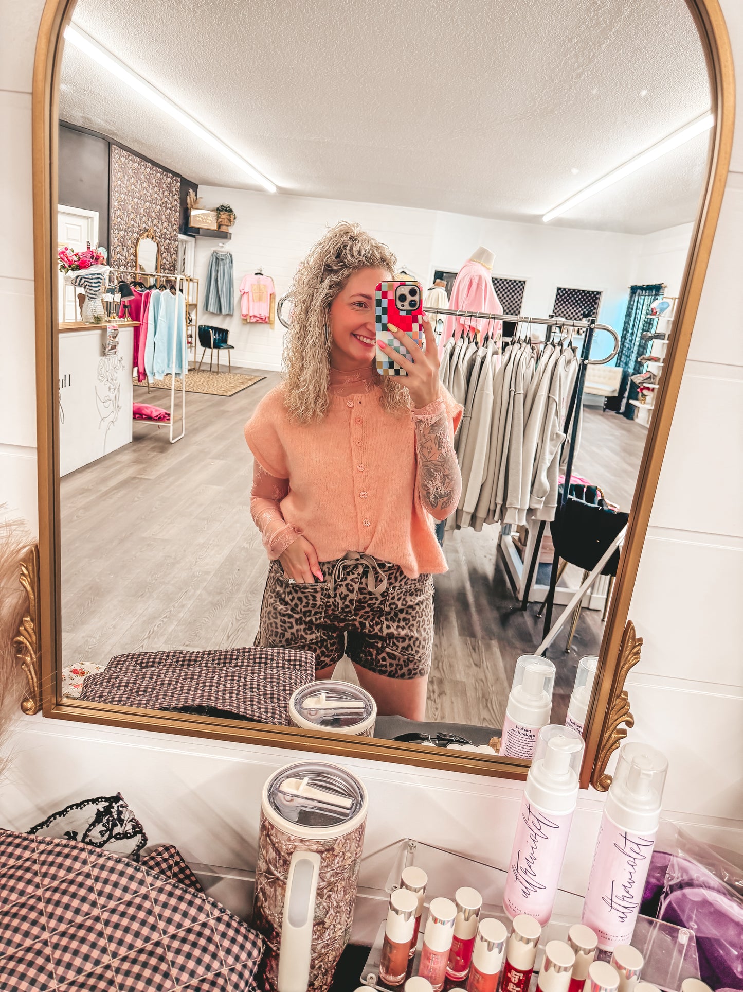 leopard risen shorts