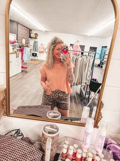 leopard risen shorts