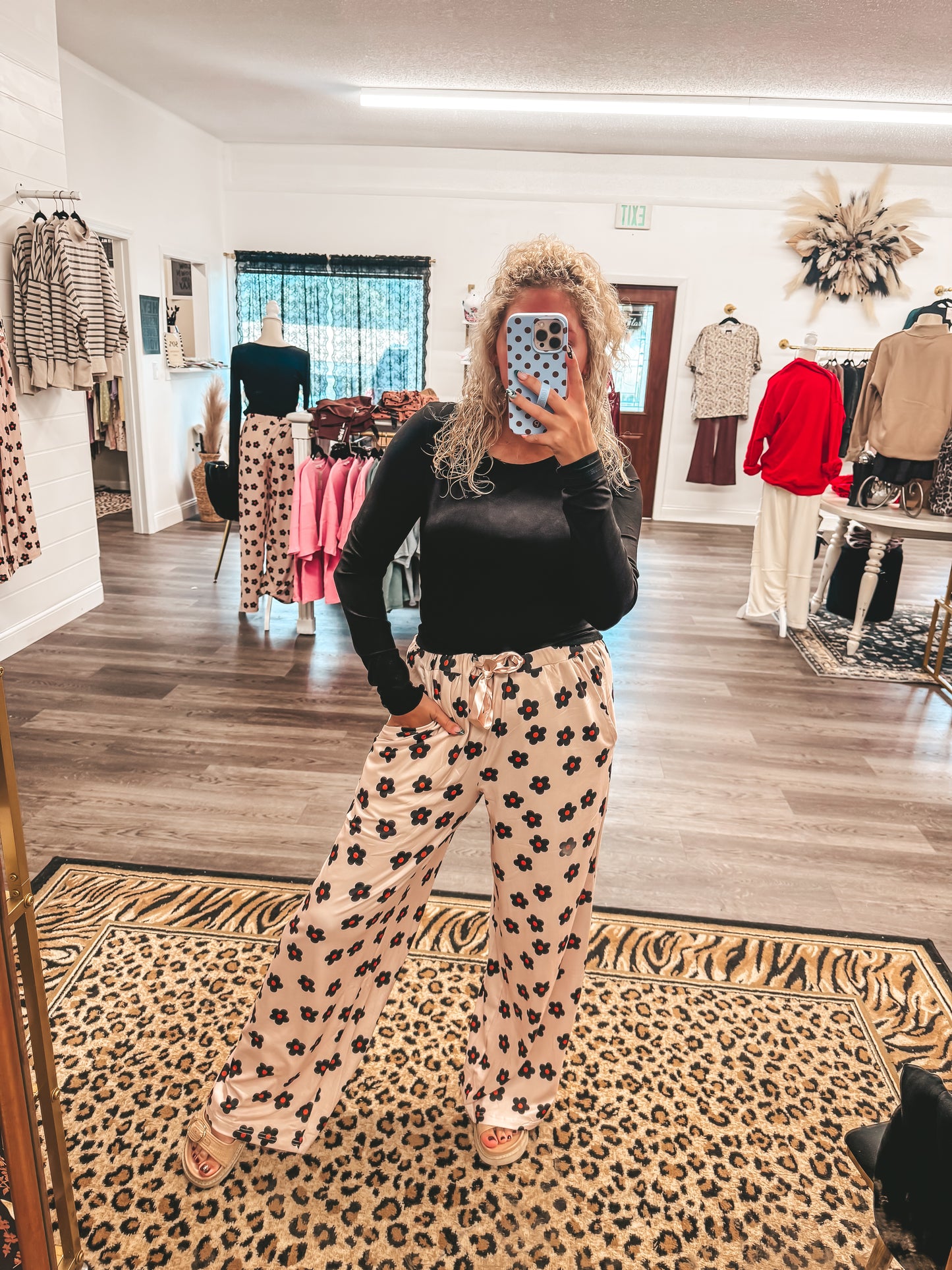 BIRDIE Stretchy Lounge Pants 2.0 in Midnight Wildflower