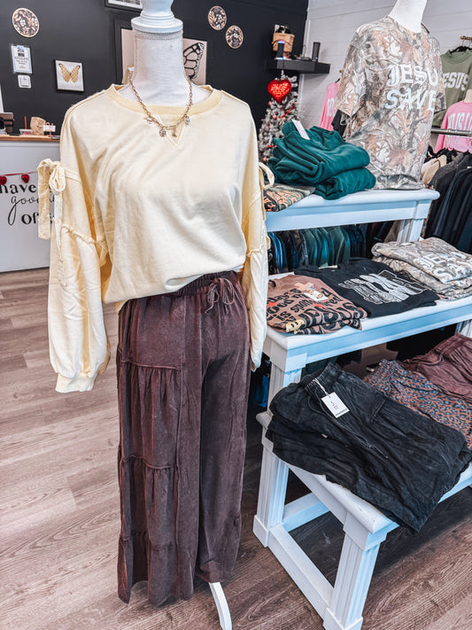 Tiered flowy pants in 2 colors