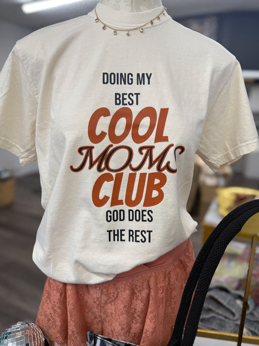 branded Cool moms club ivory tee