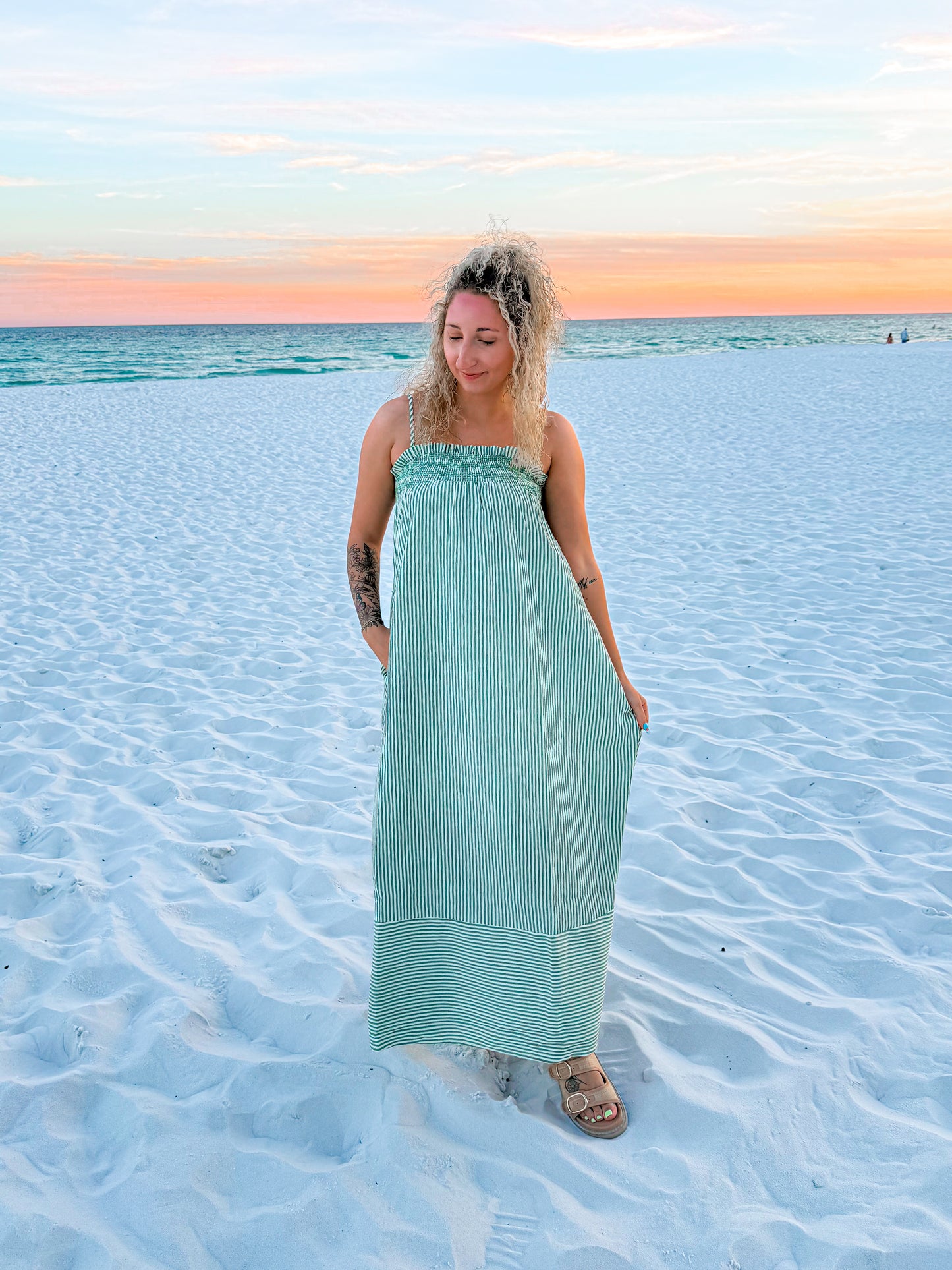 striped beach vibes maxi dresses