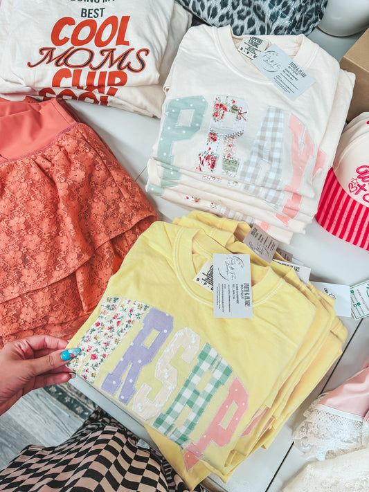 embroidery appliqué graphic tees