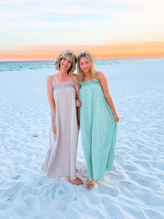 striped beach vibes maxi dresses