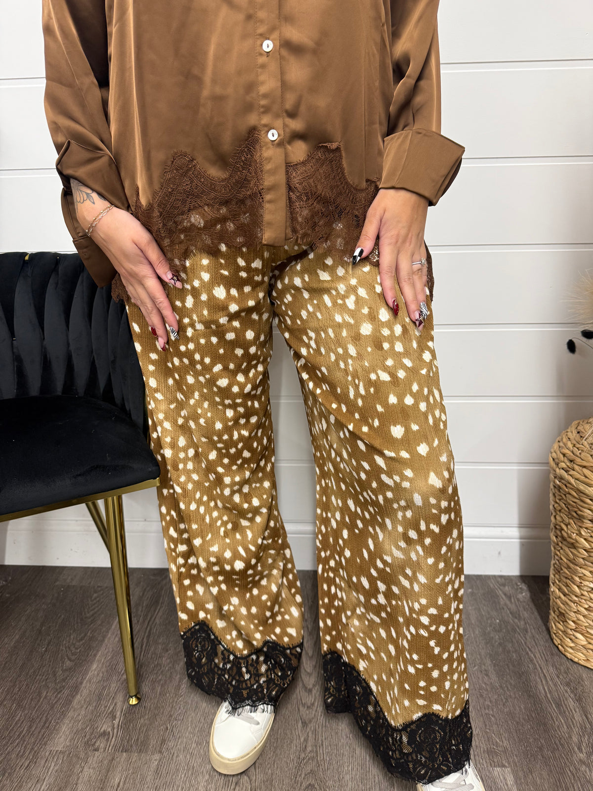 Fawn lace trim pants