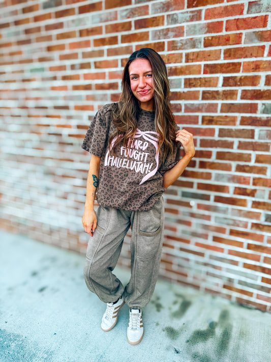 acid wash paper bag waist joggers in mocha