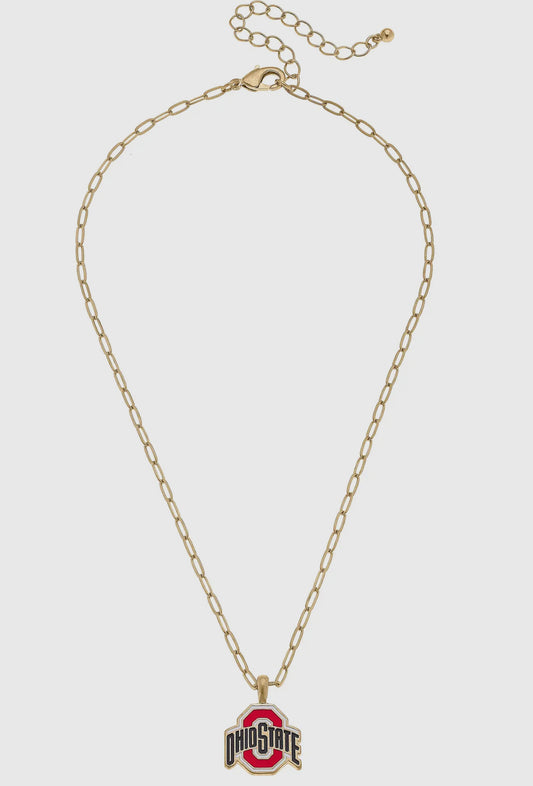 OSU enamel pendant necklace