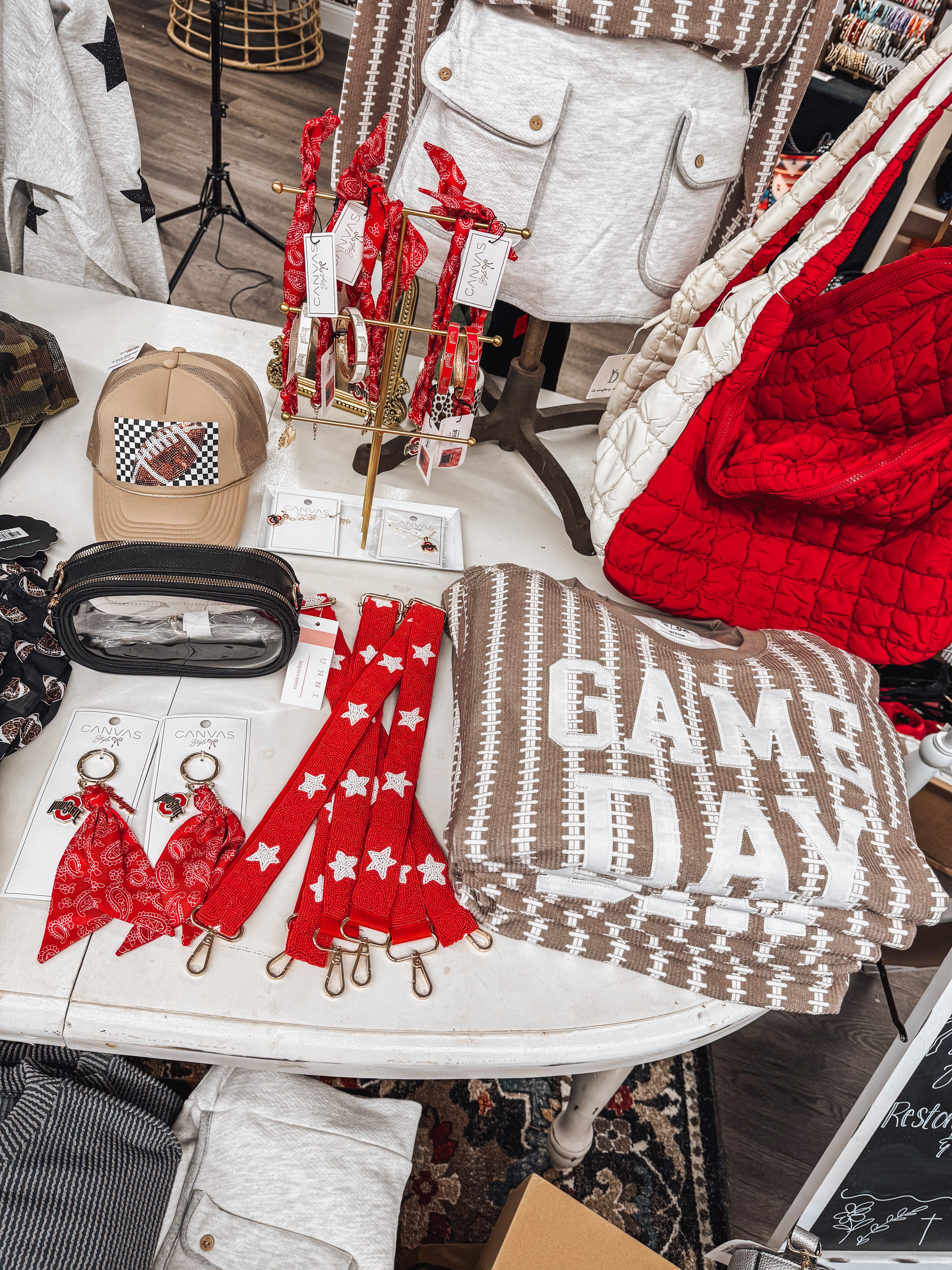 game day star beaded bag strap