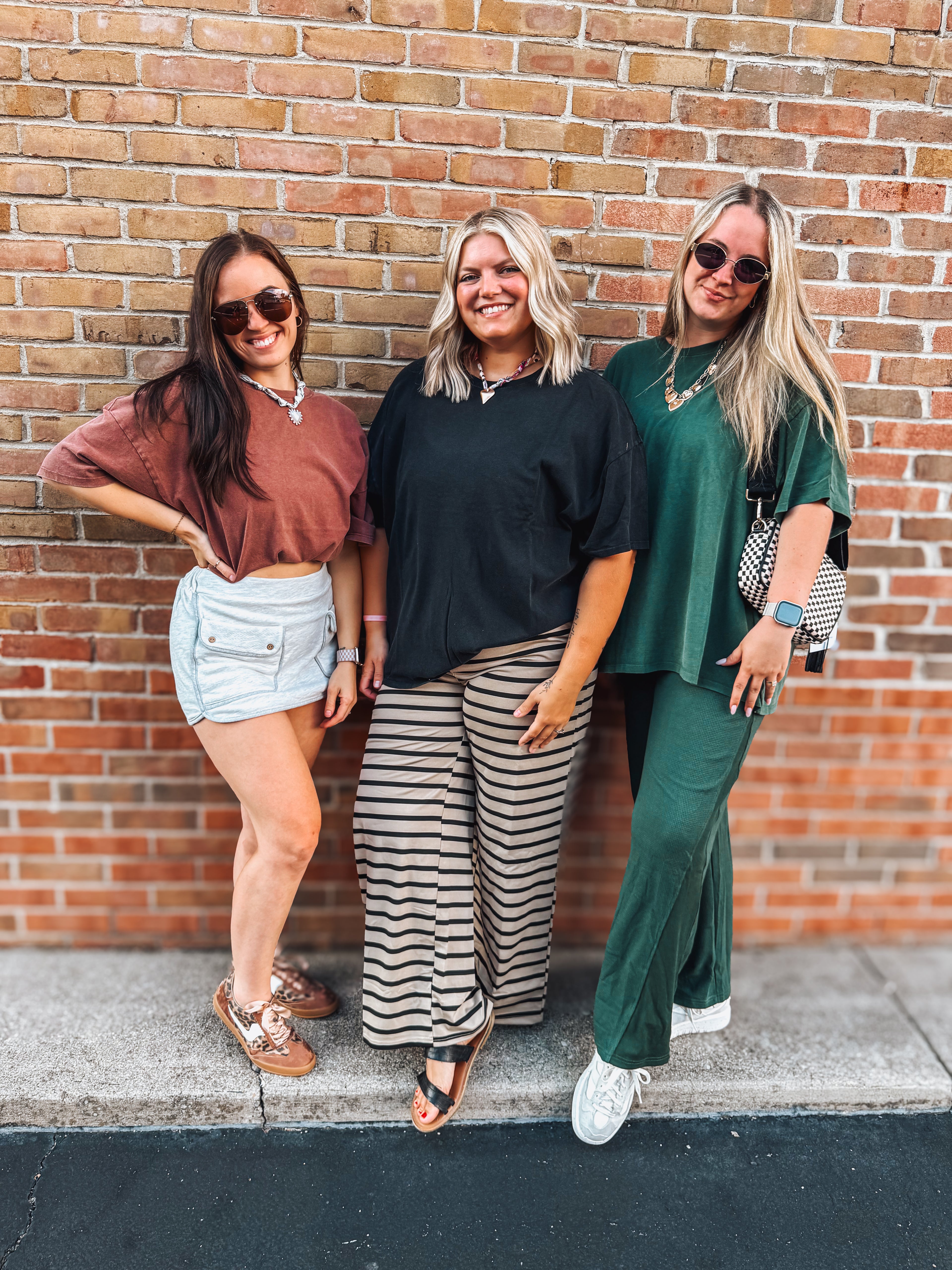 mineral washed oversized crew neck tees