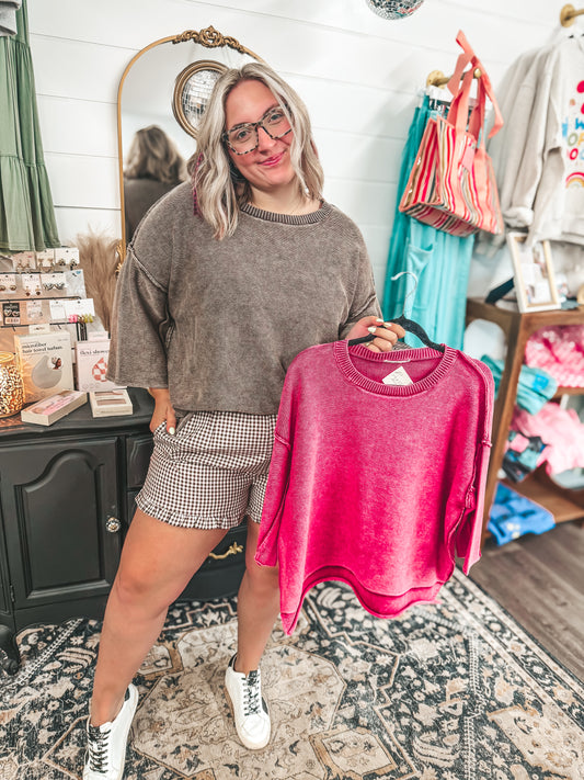 3/4 sleeve knit tops S-3X