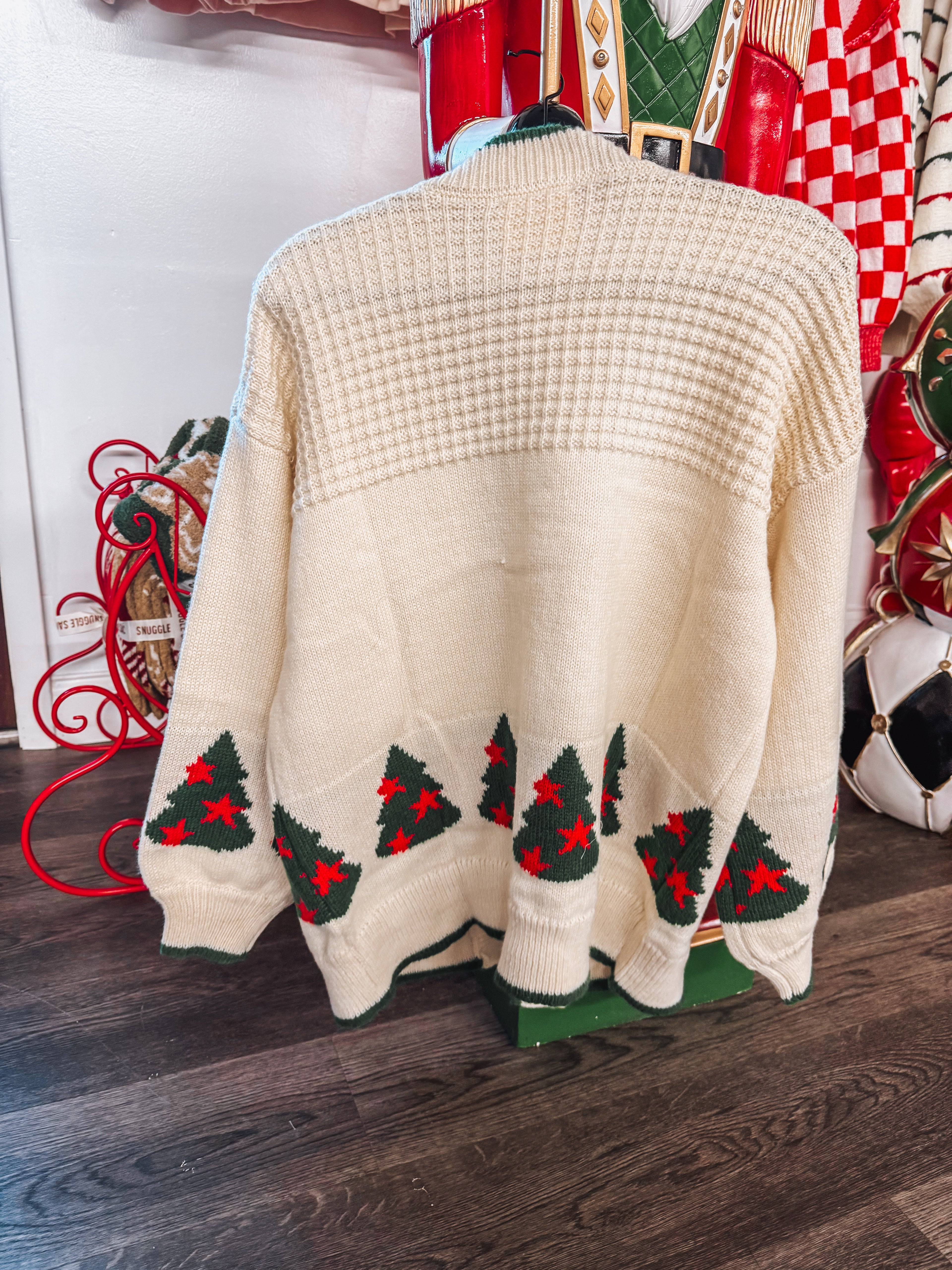 your grandmas christmas tree cardigan