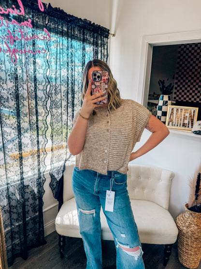 spring striped sleeveless sweaters in 3 colors