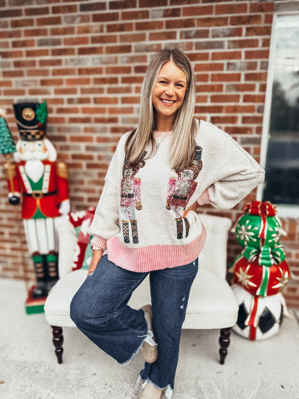 nutcracker bear sequins sweaters in 2 colors