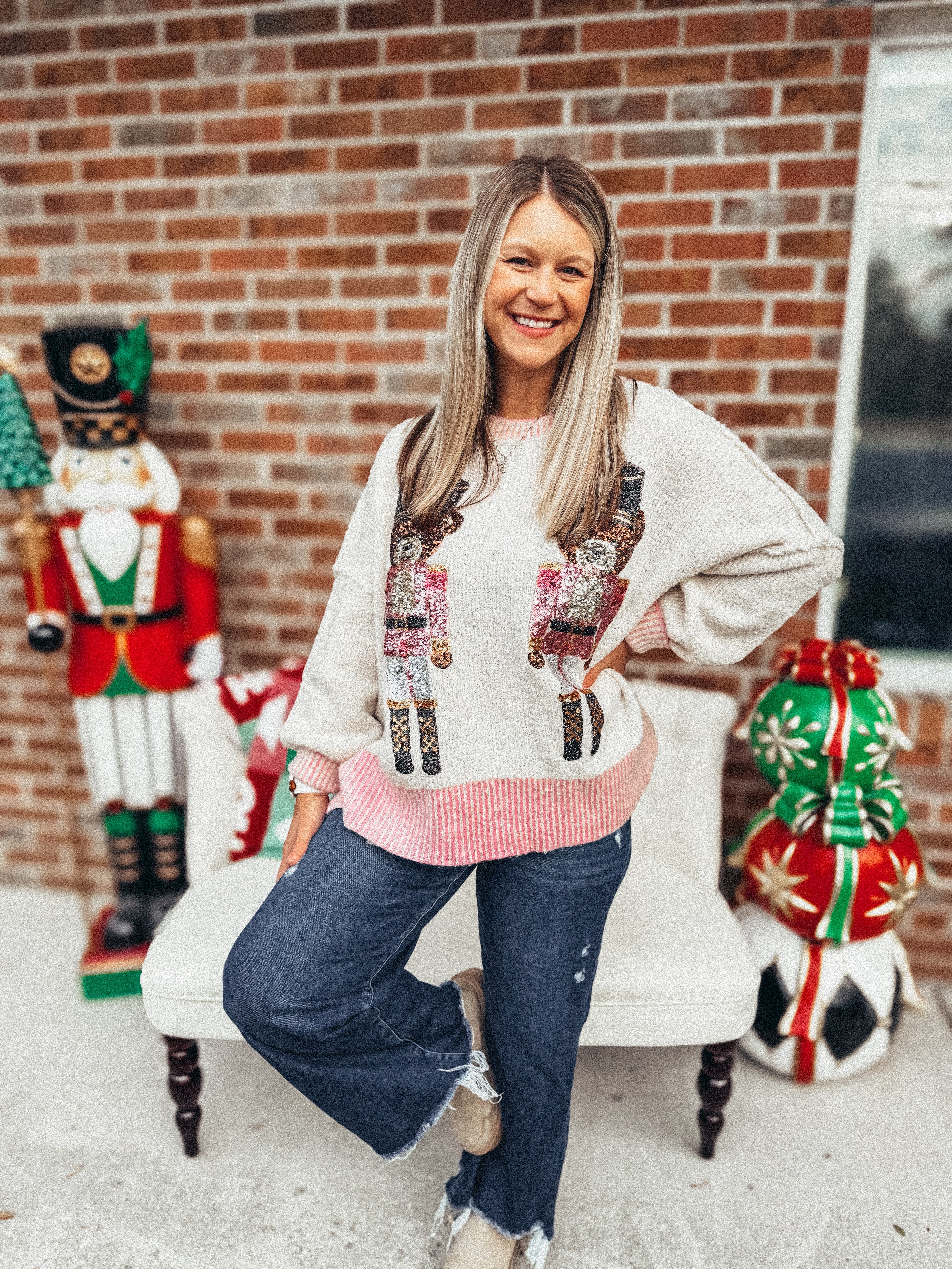 nutcracker bear sequins sweaters in 2 colors