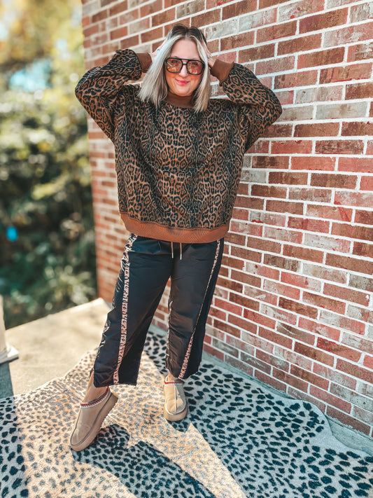 Leopard mock neck