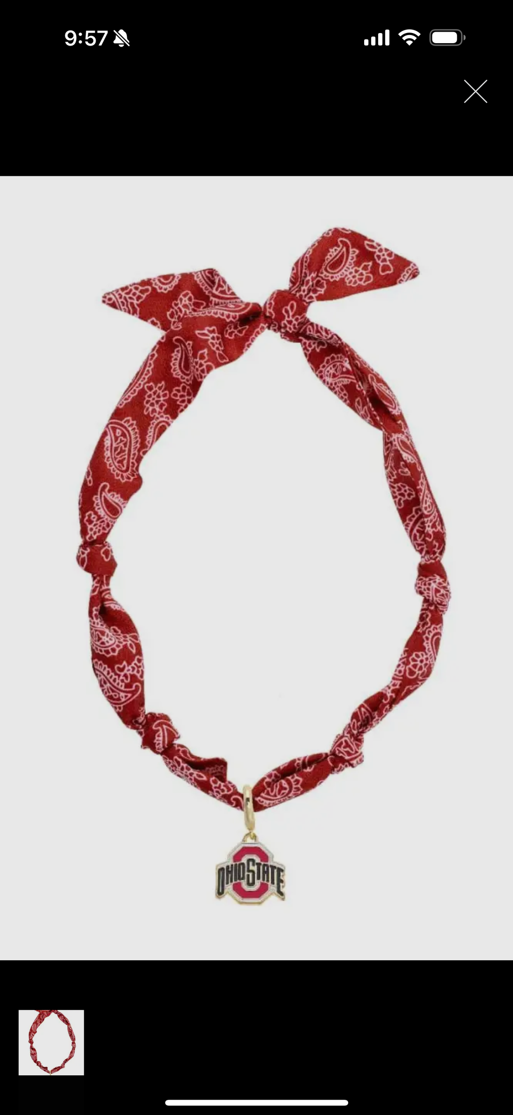 OSU logo scarf bandana necklace