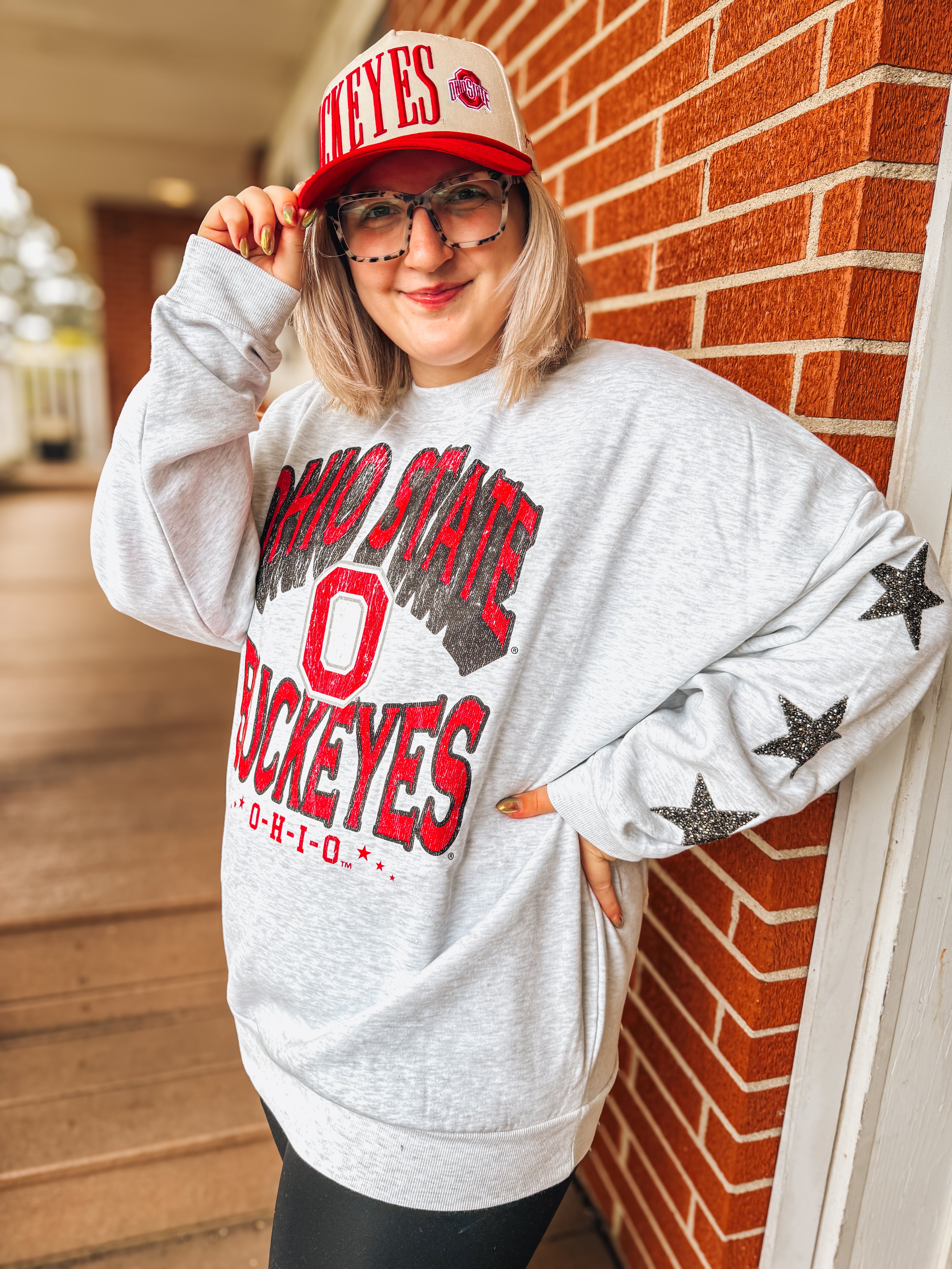 ohio state resilience star embellished crew sweatshirt
