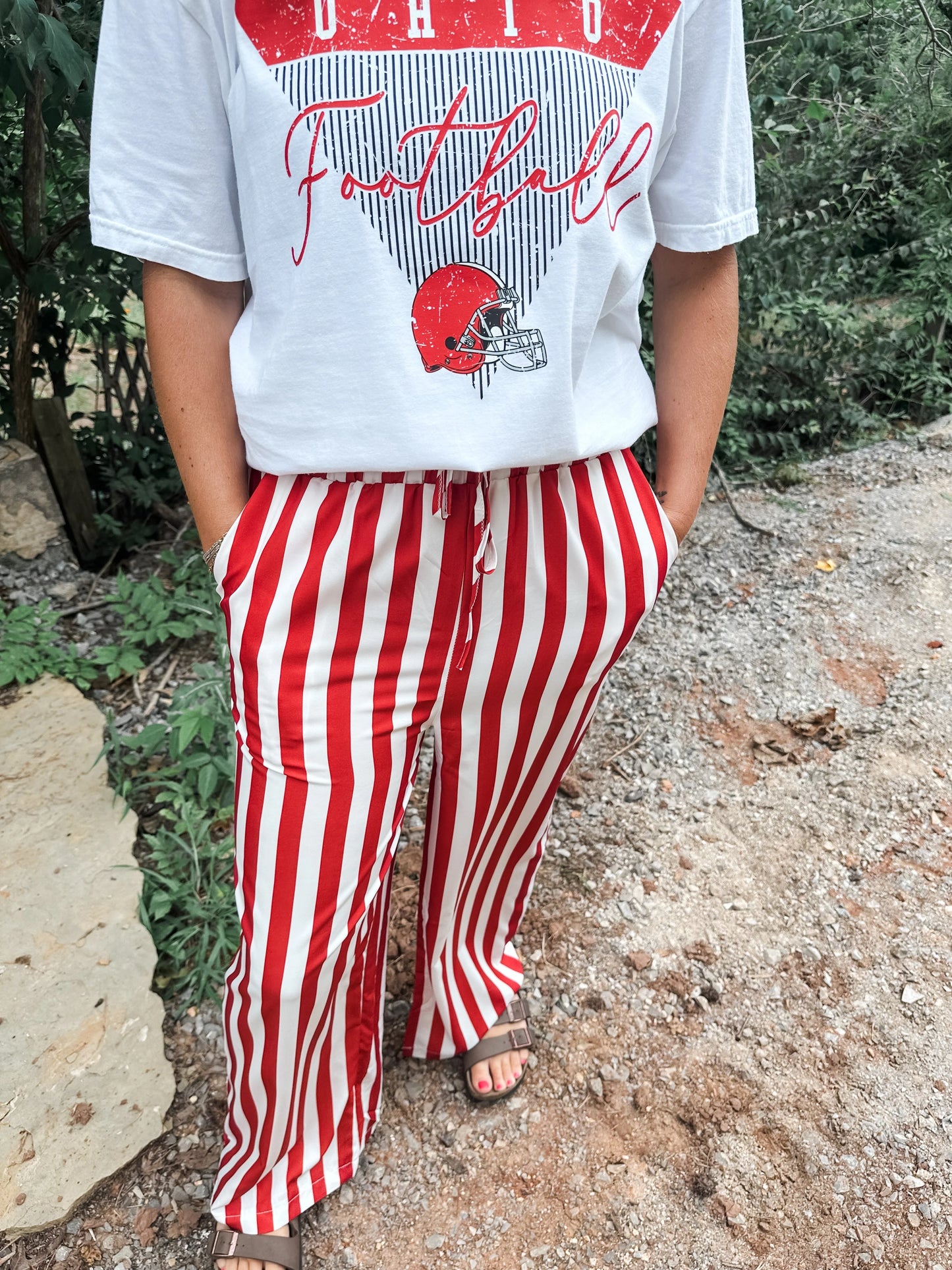 Red and White Striped Pants PREORDER