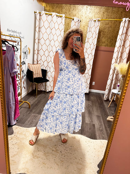 floral tired dresses in 2 colors
