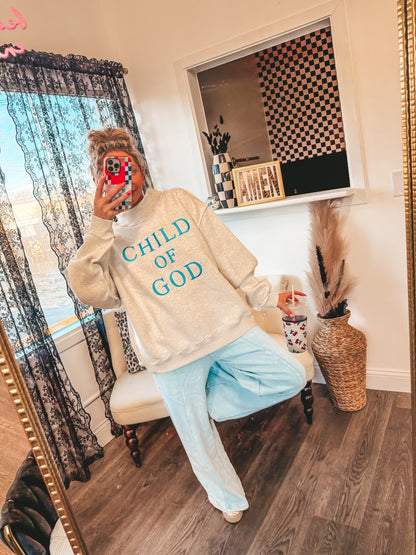 child of god embroidered mock neck