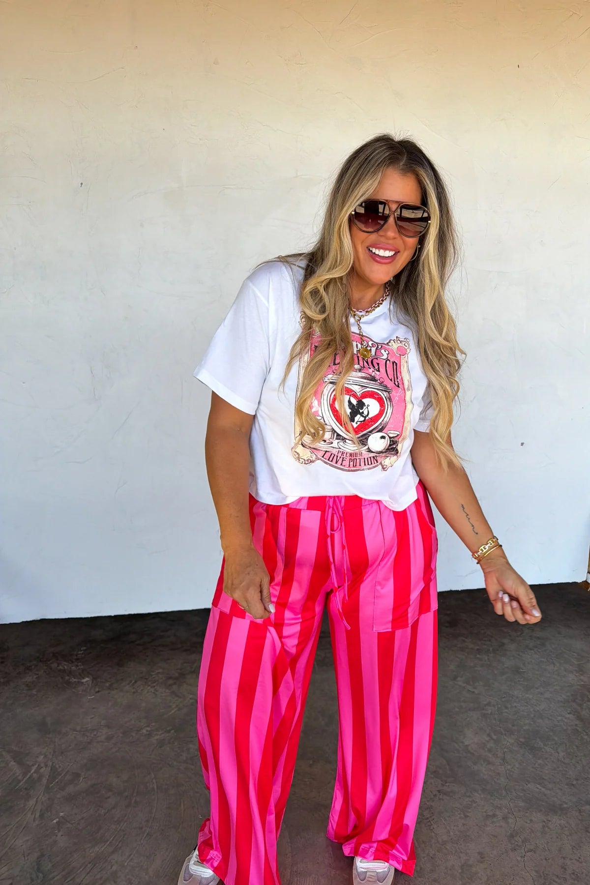 blakeley striped and checkered spring pants