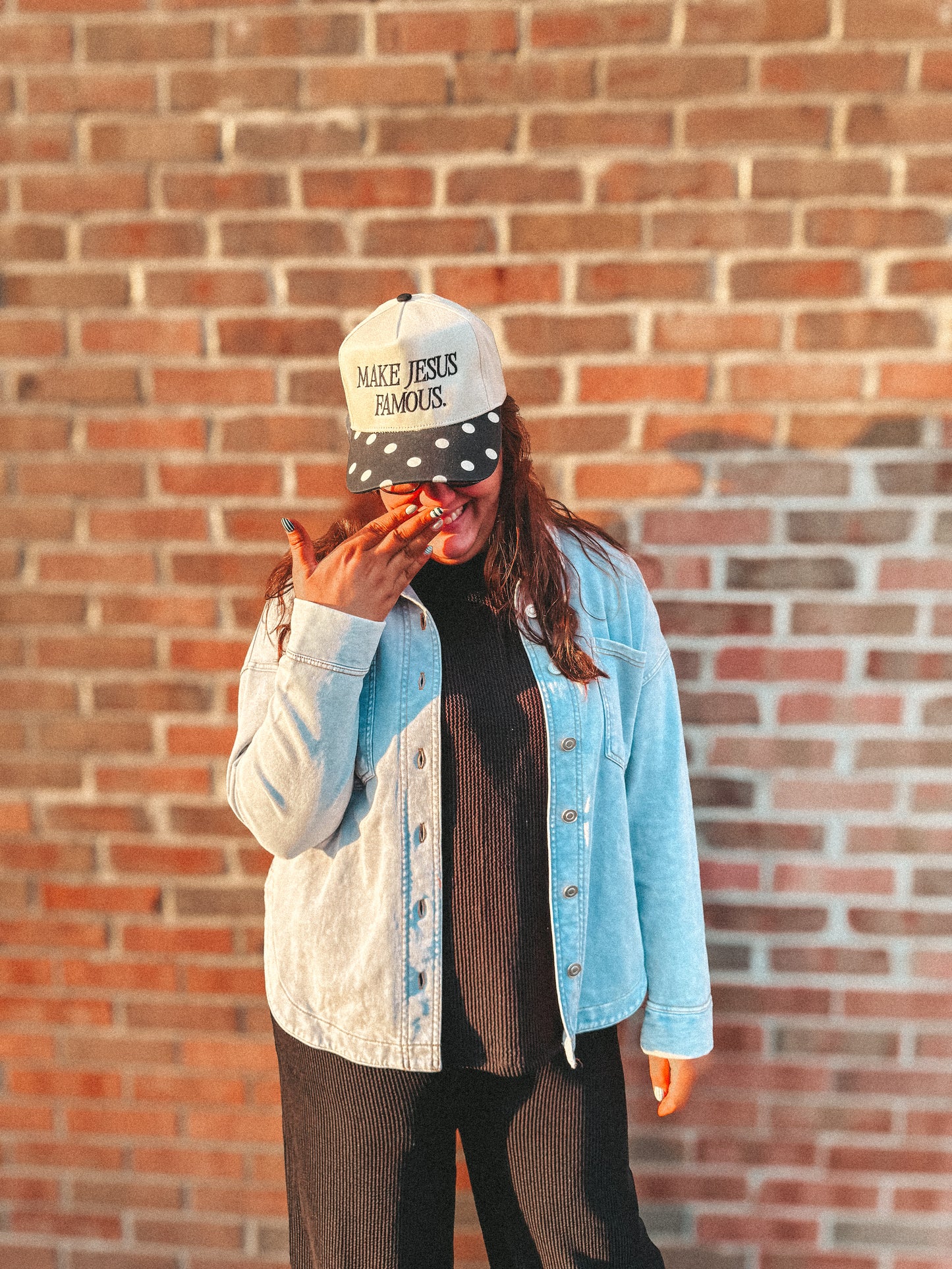 denim french terry shacket