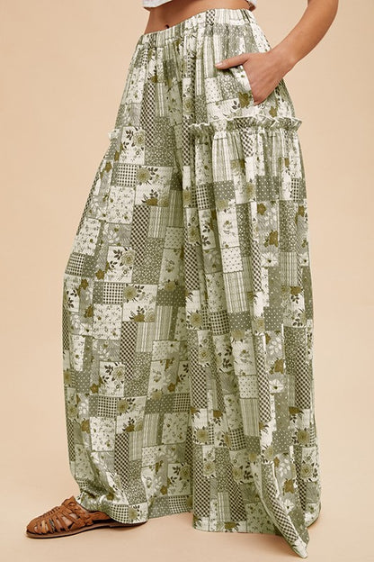 Patchwork wide leg fall staple pants RESTOCK PREORDER-now in 3 colors