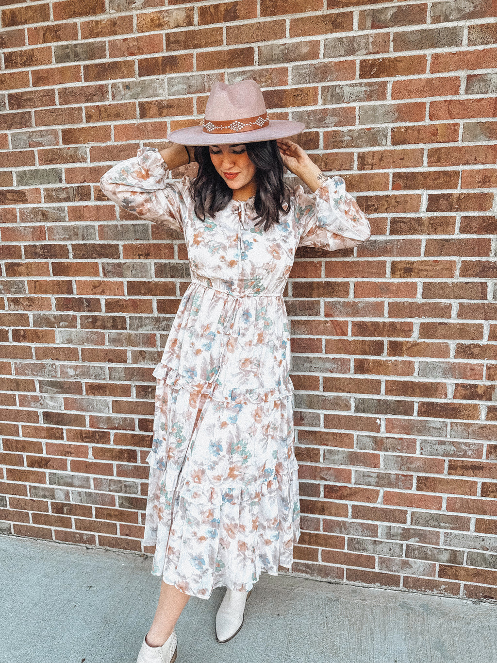 fall floral maxi dress
