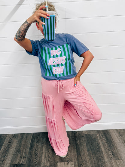 PREORDER branded Big Jesus fan striped tee