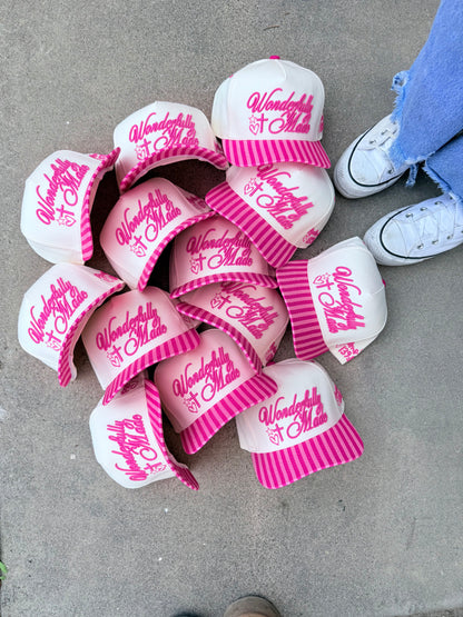 wonderfully made striped embroidery hat