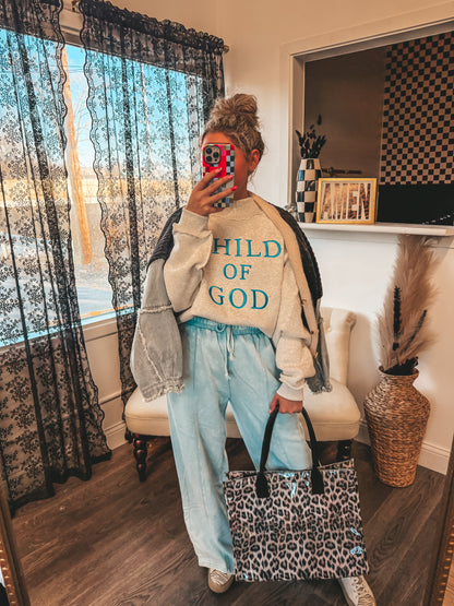 child of god embroidered mock neck