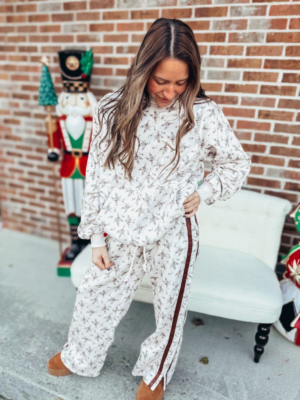 holiday floral lounge set