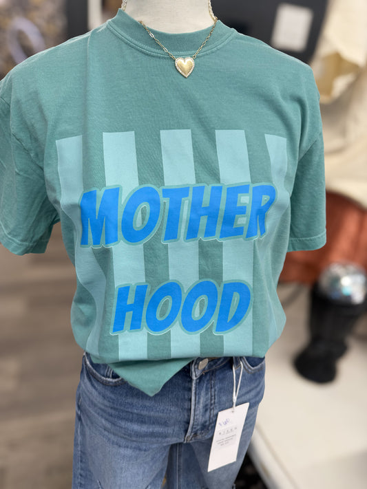 branded motherhood seafoam tee