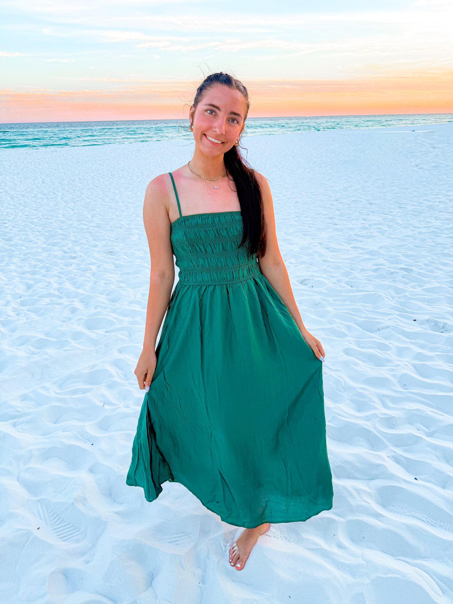 smocked summer midi dresses