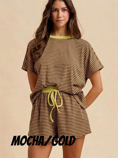 Best selling striped short sets