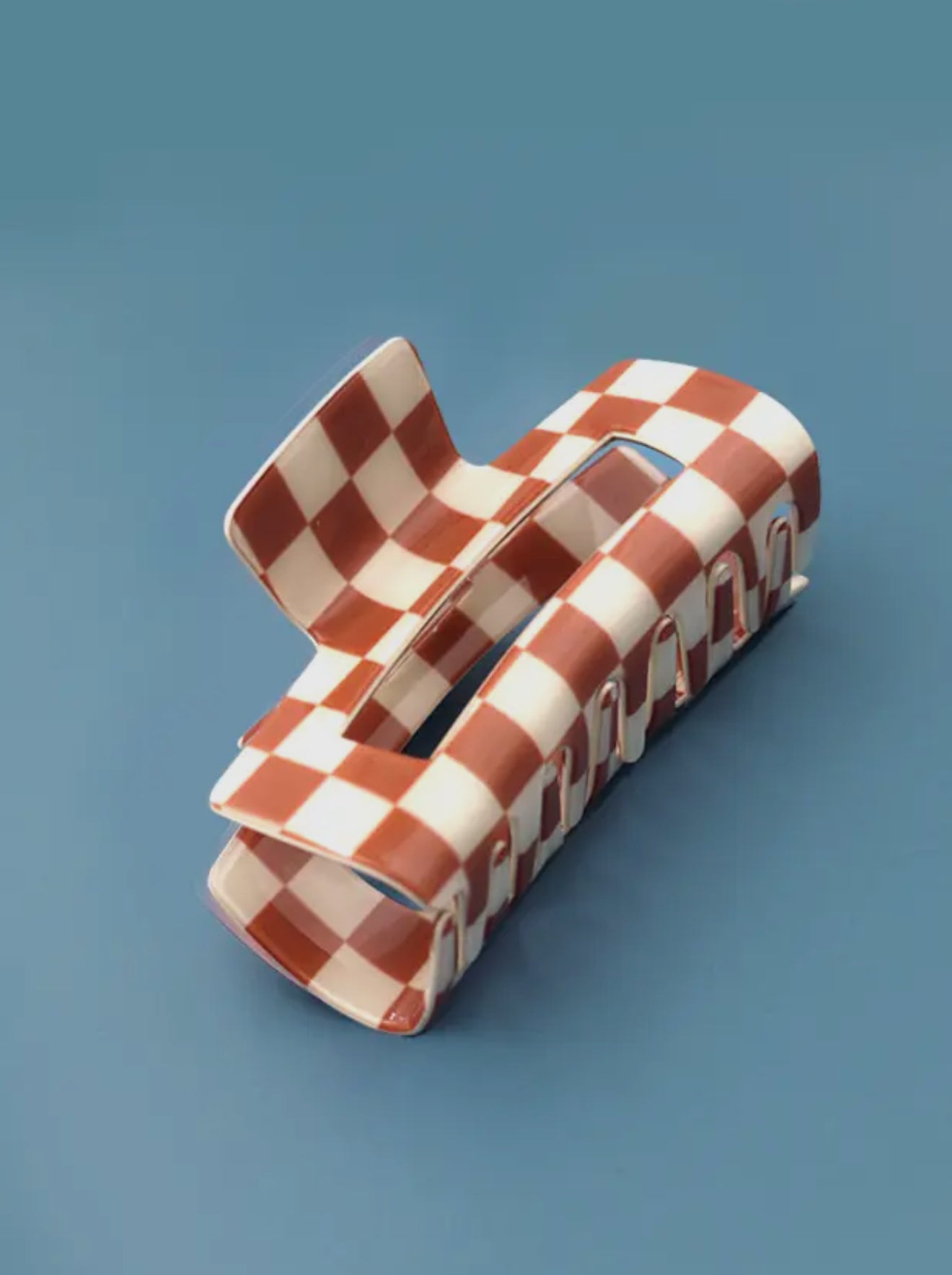checkered hair clips