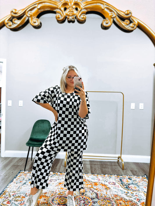 Kota checkered pants set