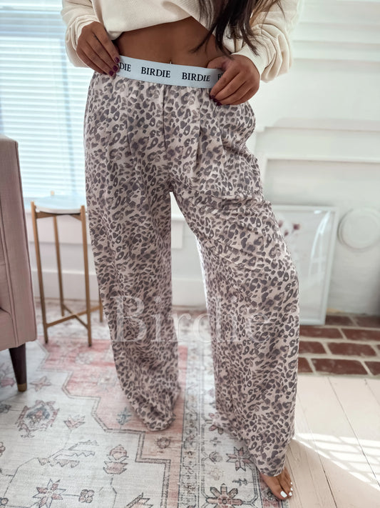 BIRDIE Wide Leg Pants in Leopard-ships in 7/10 days