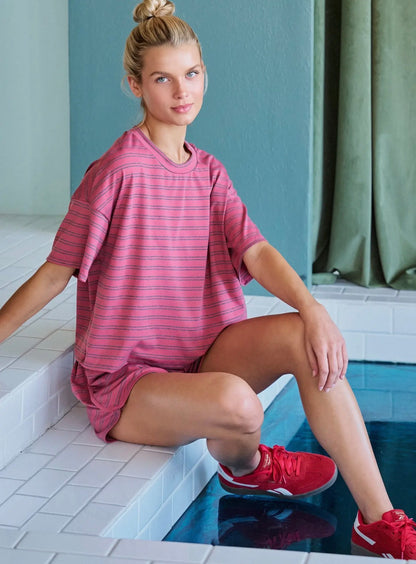 PREORDER stripe lounge set in red or blue