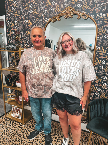 Camo love like Jesus tee