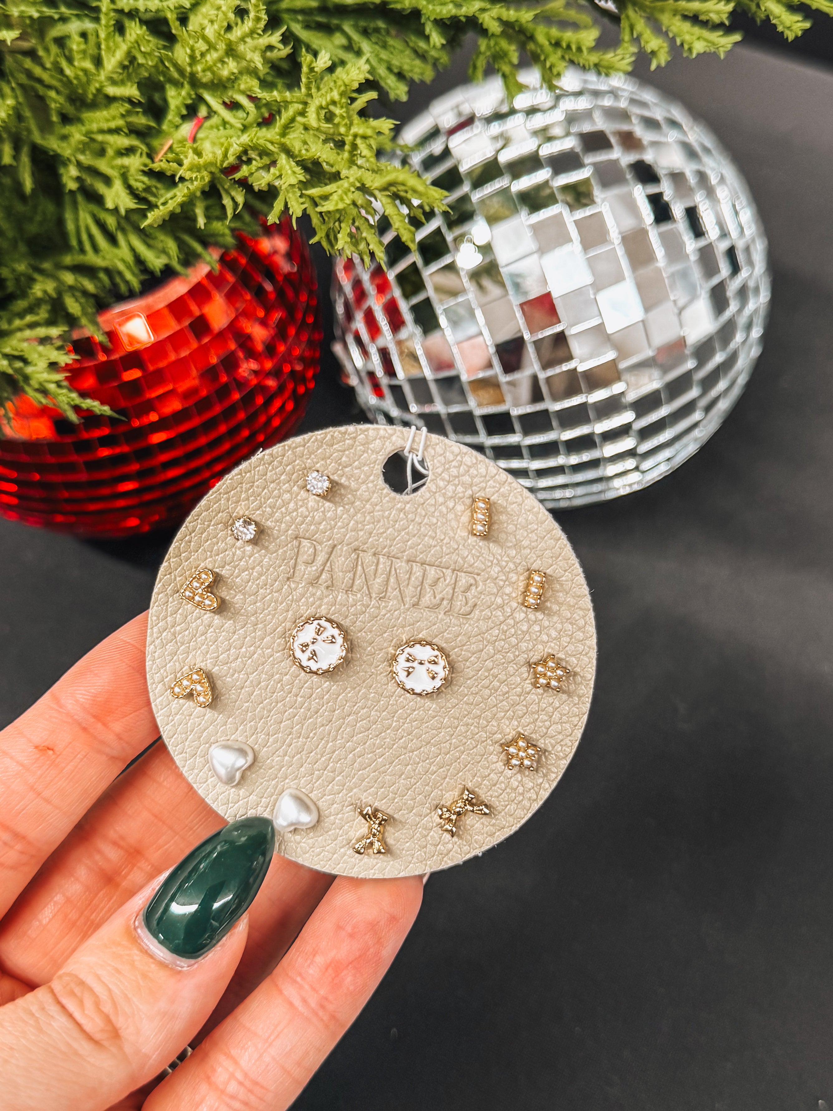 gold bow pack of earrings