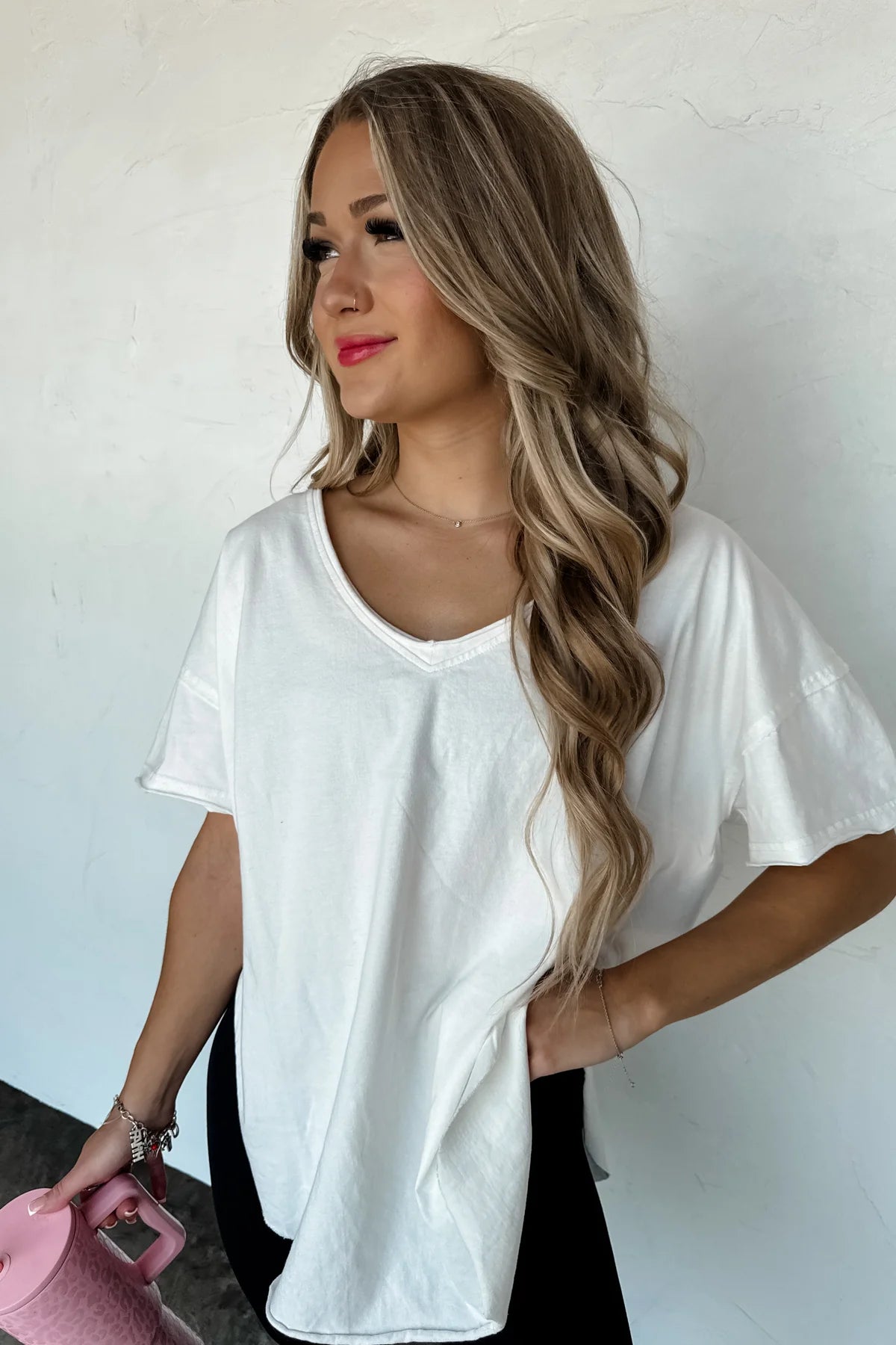 PREORDER- JOEY VNECK WASHED COTTON BOYFRIEND TEE