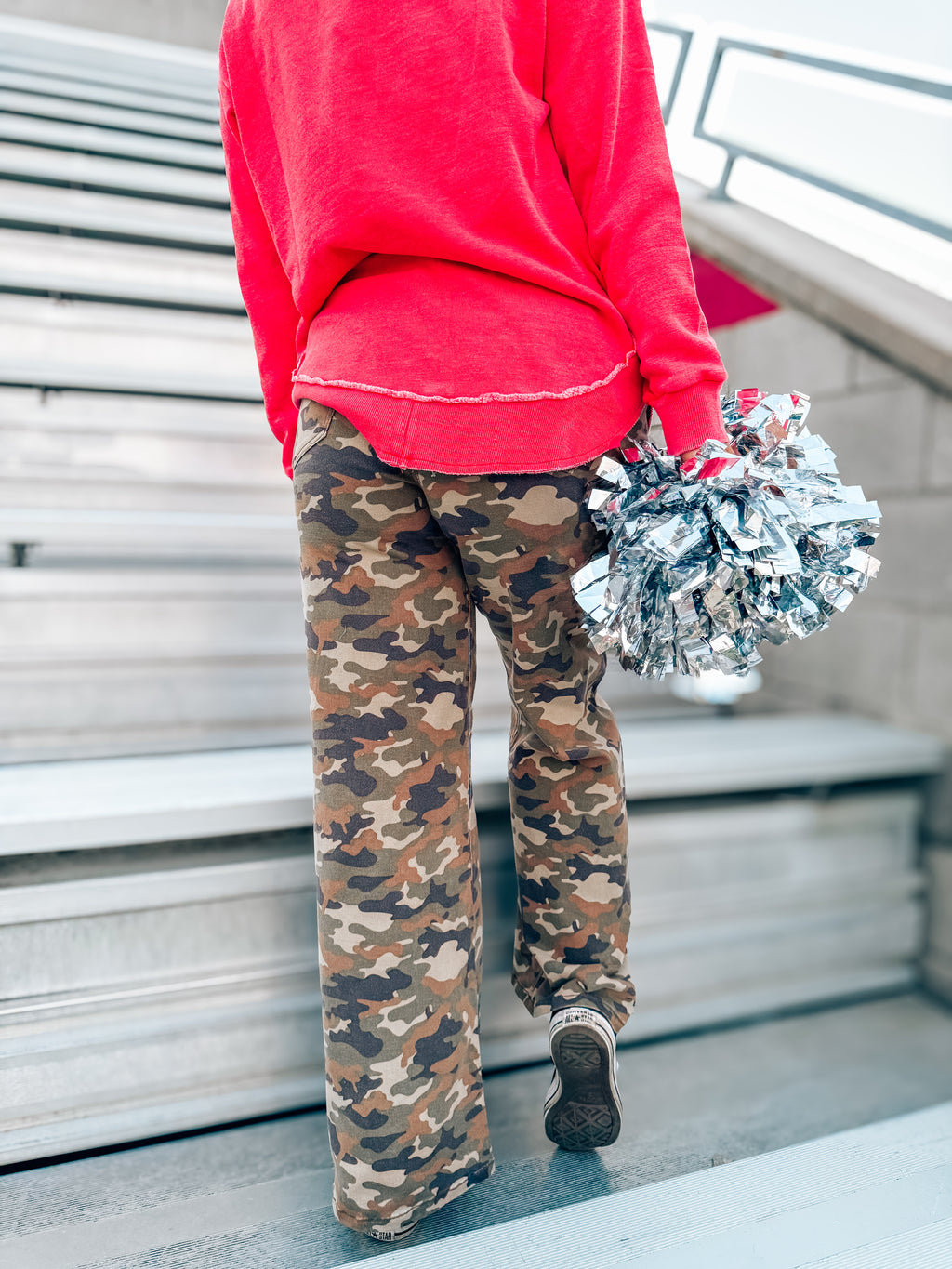 camo high waisted wide leg jeans